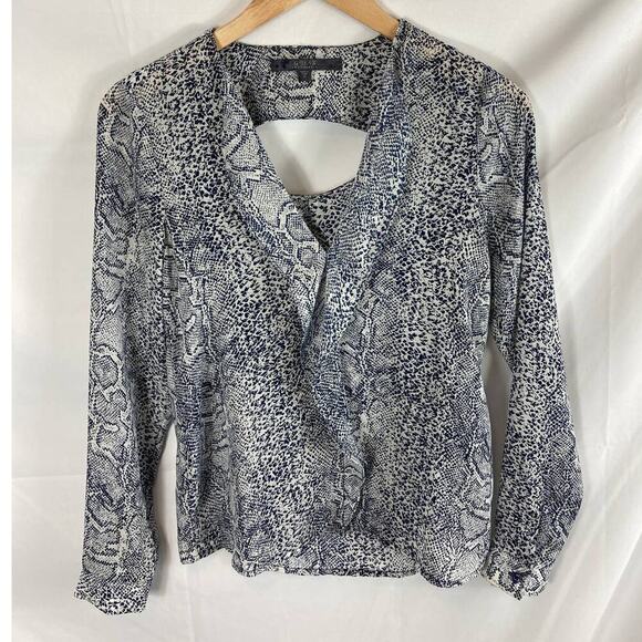 Guess Ruffle Front Snakeskin Print blouse size XS - Picture 1 of 5